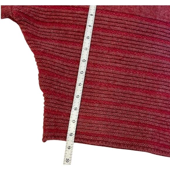 PRANA Phono Mauve Boxy Cropped Solid Striped Sweater Boat neck Wool MEDIUM - Picture 7 of 12
